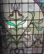 art nouveau loodglas glasramen in boog met bloemen 12AF, Ophalen