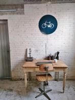 Brocante Franse keuken tafel werktafel oude verf kleine, Ophalen of Verzenden