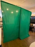 Greenscreen 3x3m met stok en klittenband, Ophalen, Gebruikt, Achtergrond