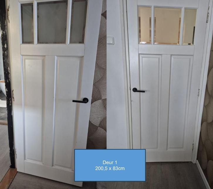 Binnendeuren, Doe-het-zelf en Verbouw, Deuren en Horren, Gebruikt, Binnendeur, 200 tot 215 cm, Hout, Vouwdeur, Ophalen