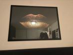 Lijst met goude lippen poster, Ophalen of Verzenden