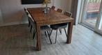 eettafel met stoelen, Huis en Inrichting, Tafels | Eettafels, Ophalen, Gebruikt, Metaal, 200 cm of meer