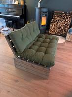 Tuinbankje/palletbank met kussens, Tuin en Terras, Ophalen, Zo goed als nieuw, Hout
