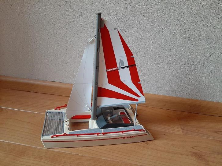 Playmobil catamaran, groene rubberboot, sufplank, Kinderen en Baby's, Speelgoed | Playmobil, Gebruikt, Los playmobil, Ophalen of Verzenden