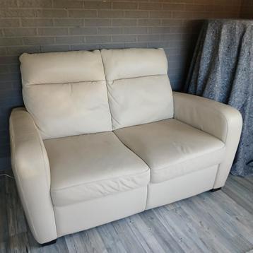 Soepel leren 2 zits bankje, merk Italsofa - zgan wit beschikbaar voor biedingen