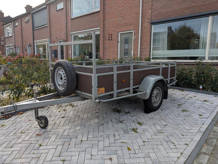 Power trailer aanhanger, 257 x 130 met aluminium bodem., Auto diversen, Aanhangers en Bagagewagens, Zo goed als nieuw, Ophalen