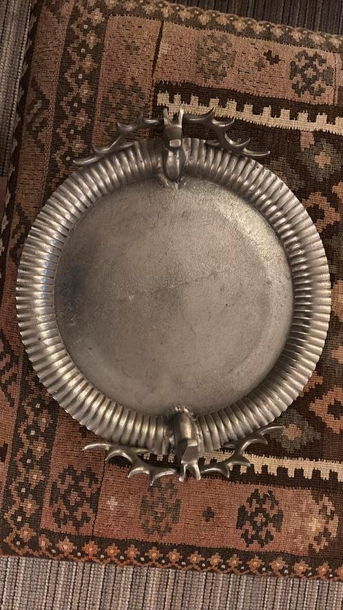 Decoratief metalen dienblad, Huis en Inrichting, Woonaccessoires | Dienbladen, Metaal, Rond, Ophalen