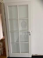 Opdekdeur met glas, Doe-het-zelf en Verbouw, Deuren en Horren, Ophalen, 80 tot 100 cm, Binnendeur, 200 tot 215 cm