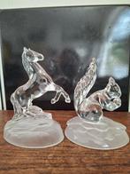 cristal d'arques glazen beeldjes paard en eekhoorn, Verzamelen, Beelden en Beeldjes, Ophalen of Verzenden, Zo goed als nieuw, Dier