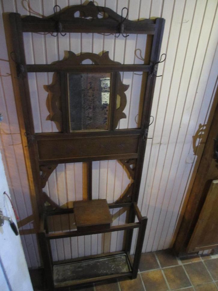 antiek wand kapstok, spiegel kapstok, staande kapstok., Huis en Inrichting, Woonaccessoires | Kapstokken, Gebruikt, Wandkapstok