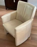 4 HVS Lederen Eetkamerstoelen met Wieltjes, Ophalen, Gebruikt, Minder dan 75 cm, Leer