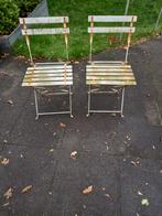 2 bistro stoelen, Tuin en Terras, Tuinstoelen, Ophalen, Gebruikt, Metaal