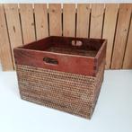 Rotan opbergbak met houten rand, Gebruikt, 40 tot 60 cm, Bak of Kist, Minder dan 50 cm