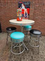 FIFTIES SIXTIES AMERIKAANSE BEL AIR BARKRUKKEN MET BARTAFEL, Ophalen, 60 tot 90 cm, Met voetsteun, Zo goed als nieuw