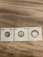 Zilveren Kwartjes WOII - 1940, 1941, 1944, Zilver, 25 cent, Ophalen of Verzenden, Koningin Wilhelmina