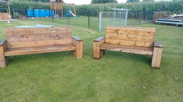 Steugerhout tuinbank 2 stuks beschikbaar voor biedingen