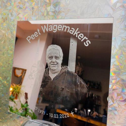 Gepersonalizeerde Spiegel gravure, uw afbeelding op Spiegel., Antiek en Kunst, Kunst | Etsen en Gravures, Ophalen of Verzenden