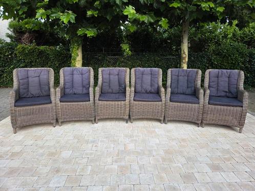 6 wicker tuinstoelen, Tuin en Terras, Tuinstoelen, Gebruikt, Wicker, Ophalen