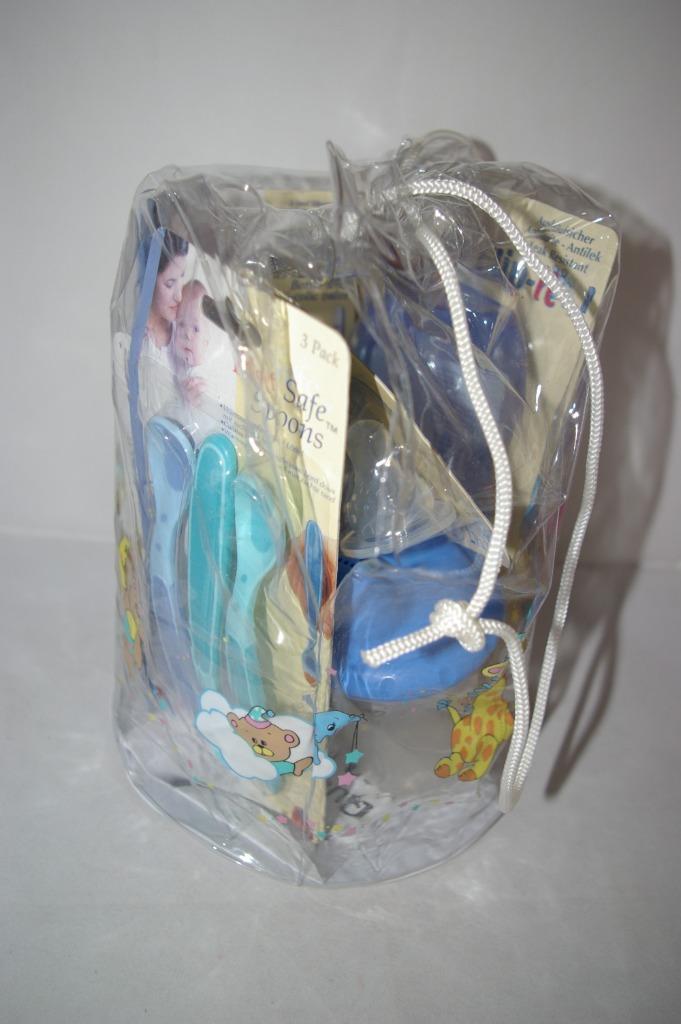 Pakket baby artikelen in bedrukte transparante draagtas., Kinderen en Baby's, Babyvoeding en Toebehoren, Nieuw, Overige typen