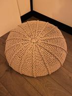 Ronde gebreide poef, Rond, Ophalen of Verzenden, Zo goed als nieuw, Stof