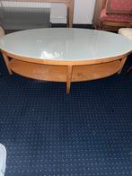 Ovale salontafel met matglas blad, Ophalen, 100 tot 150 cm, 50 tot 100 cm, Zo goed als nieuw