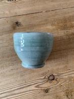 Vintage geglazuurde vaas – groen/blauw – 8 cm hoog, Ophalen of Verzenden