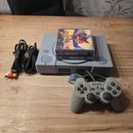 Sony playstation 1 met 2 games en 1 controller, Ophalen of Verzenden, Zo goed als nieuw, Zwart, Met 1 controller