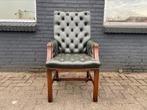 Engelse Chesterfield stoel antiek groen, Ophalen of Verzenden, Gebruikt, Overige kleuren, Eén