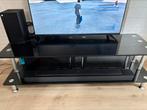 Glazen tv kast, Ophalen, 100 tot 150 cm, Zo goed als nieuw, Minder dan 100 cm