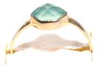 Schitterende Verguld Sterling Zilver Chrysopraas Ring, Verzenden, Zilver, Ring, Verguld