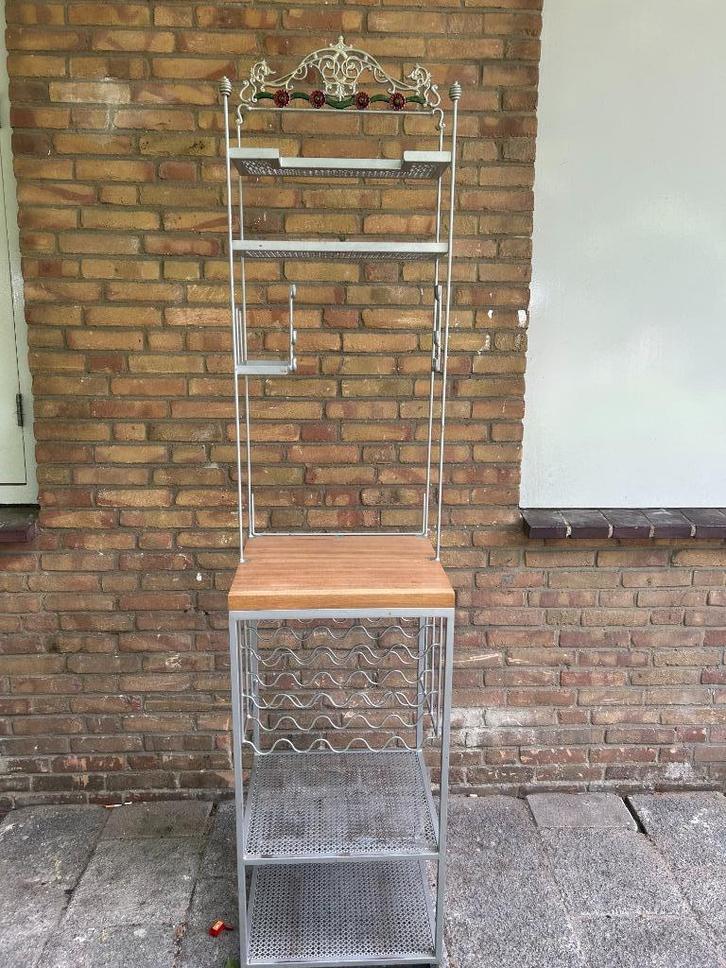 decoratief wijnrek of keukenrek of koffiebar op wieltjes, Huis en Inrichting, Woonaccessoires | Wijnrekken, Gebruikt, 75 cm of meer