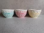 3x Kom 12 cm. Ice Cream Groen Roze Geel Riverdale, Gebruikt, Ophalen of Verzenden, Kom(men), Overige stijlen