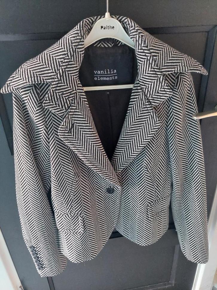 Kort wollen jasje mt 38 Vanilia Elements, Kleding | Dames, Jasjes, Kostuums en Pakken, Zo goed als nieuw, Jasje, Maat 38/40 (M)