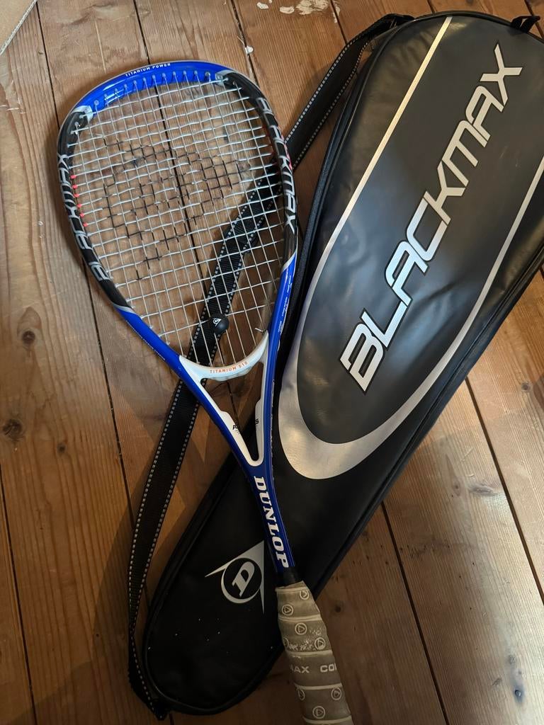 Dunlop Squash Racket Titanium 510 met Hoes, Ophalen of Verzenden, Gebruikt, Racket, Met hoes