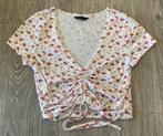 Leuk kort shirtje / topje met bloemetjes, maat S, Ophalen of Verzenden, Zo goed als nieuw, Maat 36 (S), Korte mouw