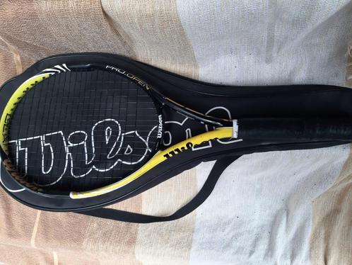 Wilson PRO-OPTEN Tennis racket, geel-zwart, in nieuwe staat, Sport en Fitness, Tennis, Zo goed als nieuw, Racket, Wilson, L4, Ophalen of Verzenden