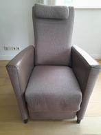 Relaxfauteuil elektrisch verstelbaar stof met leer, Huis en Inrichting, Fauteuils, Ophalen, 75 tot 100 cm, Zo goed als nieuw, Stof