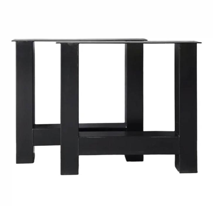 Metalen/ijzeren H-poten H-poot tafelpoten onderstel ZWART, Huis en Inrichting, Tafelonderdelen, Zo goed als nieuw, 50 tot 100 cm