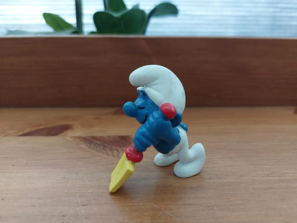 Luiwammes smurf met schep 20043 De Smurfen, Ophalen of Verzenden