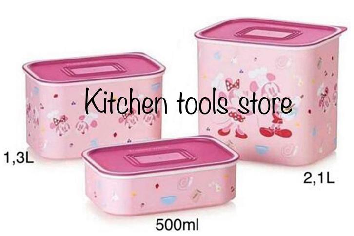 Tupperware Mickey Mouse Blokbus clickplus voorraaddozen set, Huis en Inrichting, Keuken | Tupperware, Nieuw, Bus of Trommel, Ophalen of Verzenden