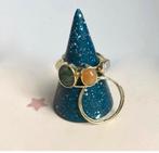 Gouden ring met Jade steen groen 14 karaats goud gerecycled, Sieraden, Tassen en Uiterlijk, Ringen, Ophalen of Verzenden, Zo goed als nieuw