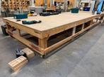 2 grote houten werktafels, Doe-het-zelf en Verbouw, Werkbanken, Ophalen, Gebruikt, 170 cm of meer