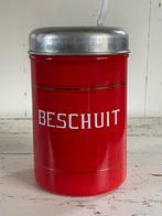 Emaille oude beschuitbus rood, Ophalen of Verzenden