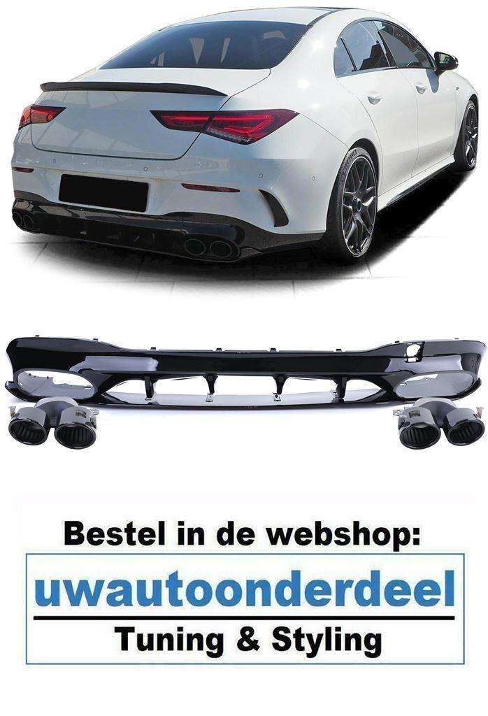 AMG Look Uitlaat Zwart Dubbel Diffuser Voor Mercedes CLA C11, Auto diversen, Tuning en Styling, Ophalen of Verzenden