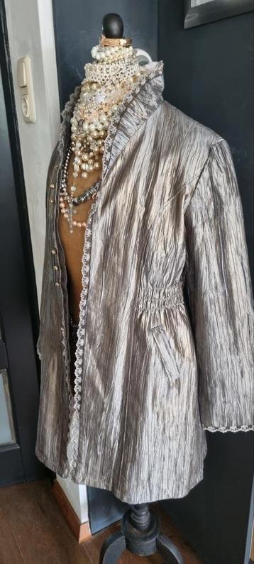 APART ! zilver brons Barok blazer - Maat XL longblazer 40 42 beschikbaar voor biedingen
