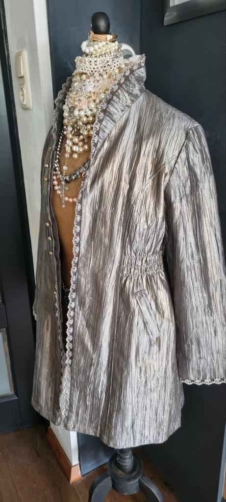 APART ! zilver brons Barok blazer - Maat XL longblazer 40 42, Kleding | Dames, Gelegenheidskleding, Zo goed als nieuw, Overige typen
