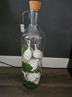 Mooie grote fles met decoratie h 57 cm, Ophalen, Overige kleuren, 50 tot 75 cm, Glas