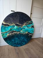 Rond muurschilderij print gemstone/gesteente groen met goud, Antiek en Kunst, Kunst | Schilderijen | Abstract, Ophalen
