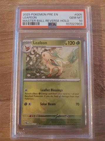 Leafeon masterball #5 Prismatic Evolutions Psa10 beschikbaar voor biedingen
