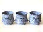 Set Zand Zeep Soda bakjes grijs gewolkt emaille, Antiek en Kunst, Antiek | Emaille, Ophalen of Verzenden